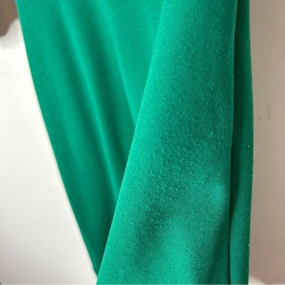 LULU's Cumulonimbus Clouds Magenta Skater Dress Green Ponte Scalloped hem XS - Picture 10 of 16